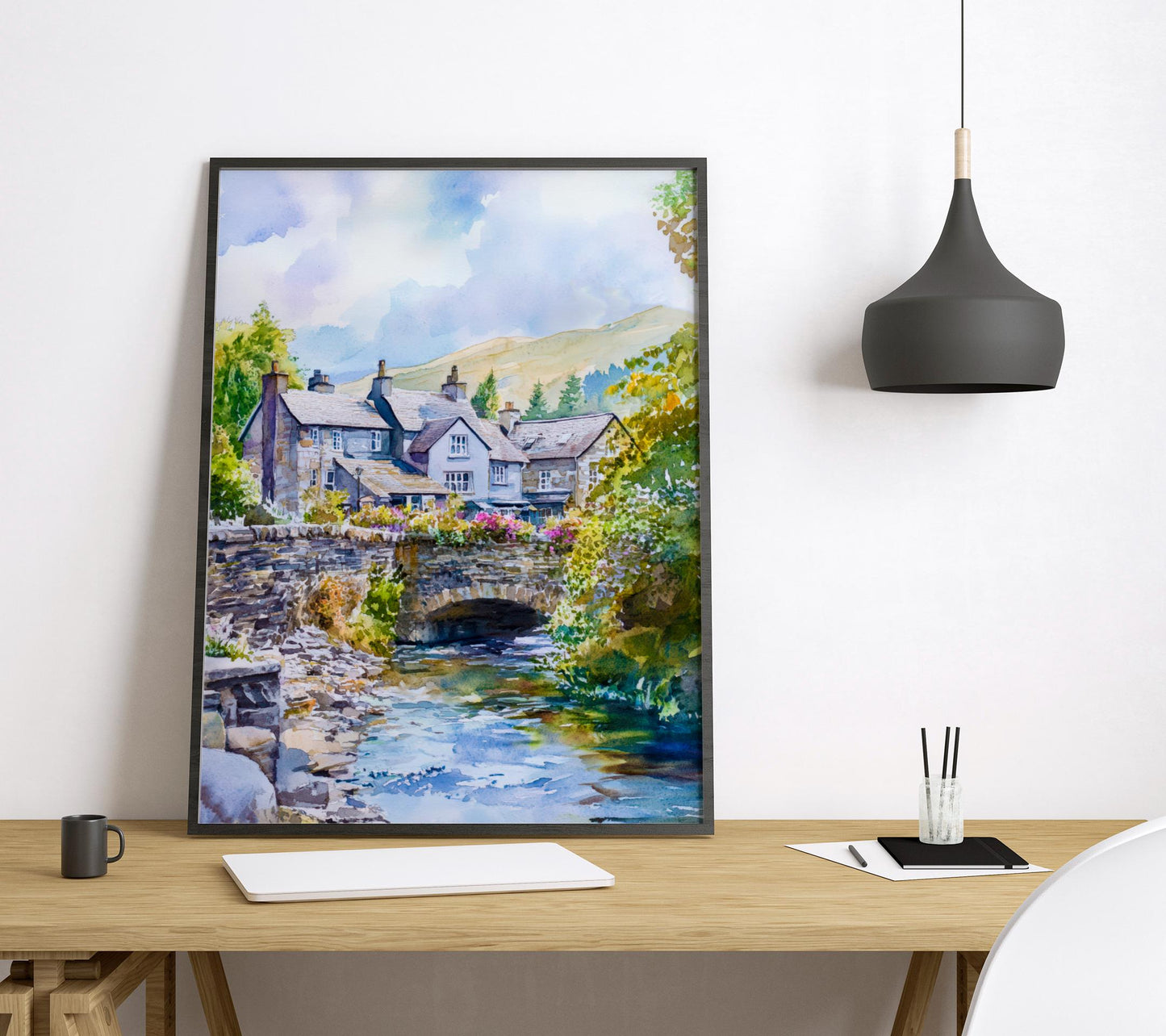 Ambleside Watercolor Poster Wall Art Ambleside Wall Decor Home Décor Ambleside Gift United Kingdom Art Lover Gift, Travel Souvenir Print