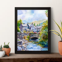 Ambleside Watercolor Poster Wall Art Ambleside Wall Decor Home Décor Ambleside Gift United Kingdom Art Lover Gift, Travel Souvenir Print