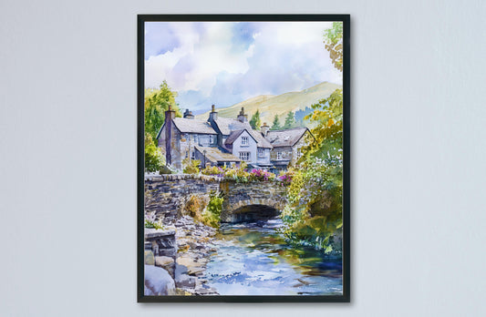Ambleside Watercolor Poster Wall Art Ambleside Wall Decor Home Décor Ambleside Gift United Kingdom Art Lover Gift, Travel Souvenir Print
