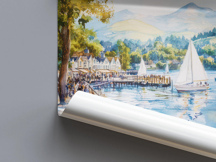 Bowness Watercolor Poster Wall Art Bowness Wall Decor Home Décor Bowness Gift United Kingdom Art Lover Gift, Travel Souvenir Print