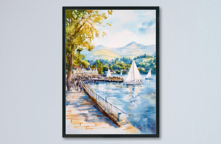 Bowness Watercolor Poster Wall Art Bowness Wall Decor Home Décor Bowness Gift United Kingdom Art Lover Gift, Travel Souvenir Print
