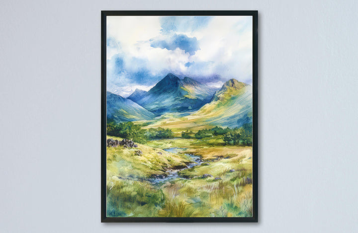 Great Langdale Watercolor Poster Wall Art Great Langdale Wall Decor Home Décor Great Langdale Gift United Kingdom Art Lover Gift