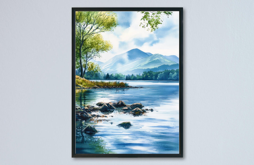 Derwentwater Watercolor Poster Wall Art Derwentwater Wall Hanging Home Décor Derwentwater Gift Art Lovers United Kingdom Art Lover Gift