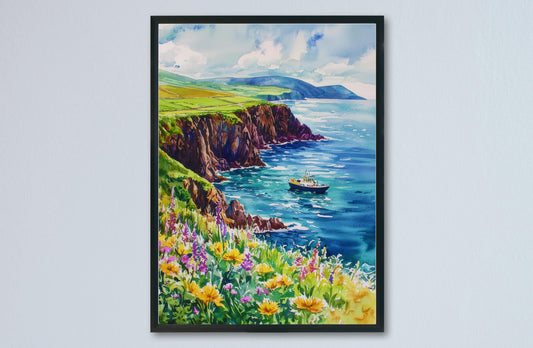 Dingle Peninsula Watercolor Poster Wall Art Dingle Peninsula Wall Hanging Home Décor Dingle Peninsula Gift Art Lovers Ireland Wall Art