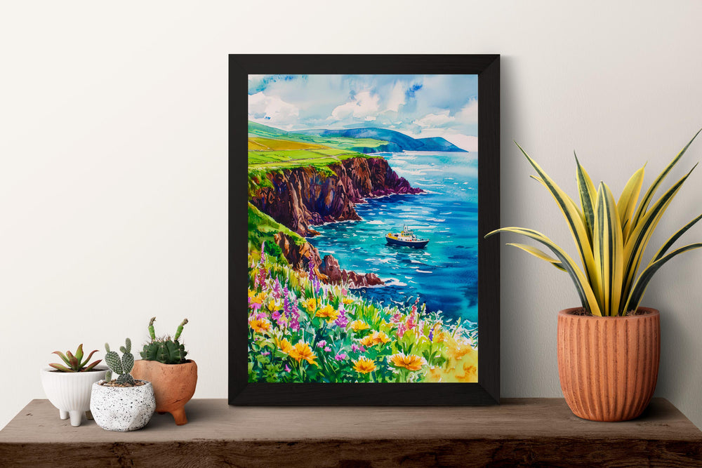 Dingle Peninsula Watercolor Poster Wall Art Dingle Peninsula Wall Hanging Home Décor Dingle Peninsula Gift Art Lovers Ireland Wall Art