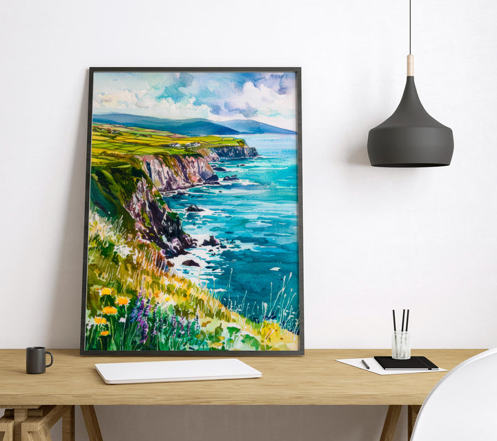 Dingle Peninsula Watercolor Poster Wall Art Dingle Peninsula Wall Hanging Home Décor Dingle Peninsula Gift Art Lovers Ireland Wall Art