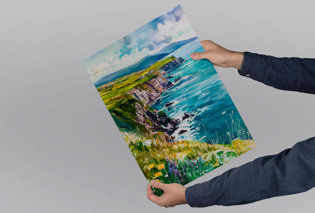Dingle Peninsula Watercolor Poster Wall Art Dingle Peninsula Wall Hanging Home Décor Dingle Peninsula Gift Art Lovers Ireland Wall Art