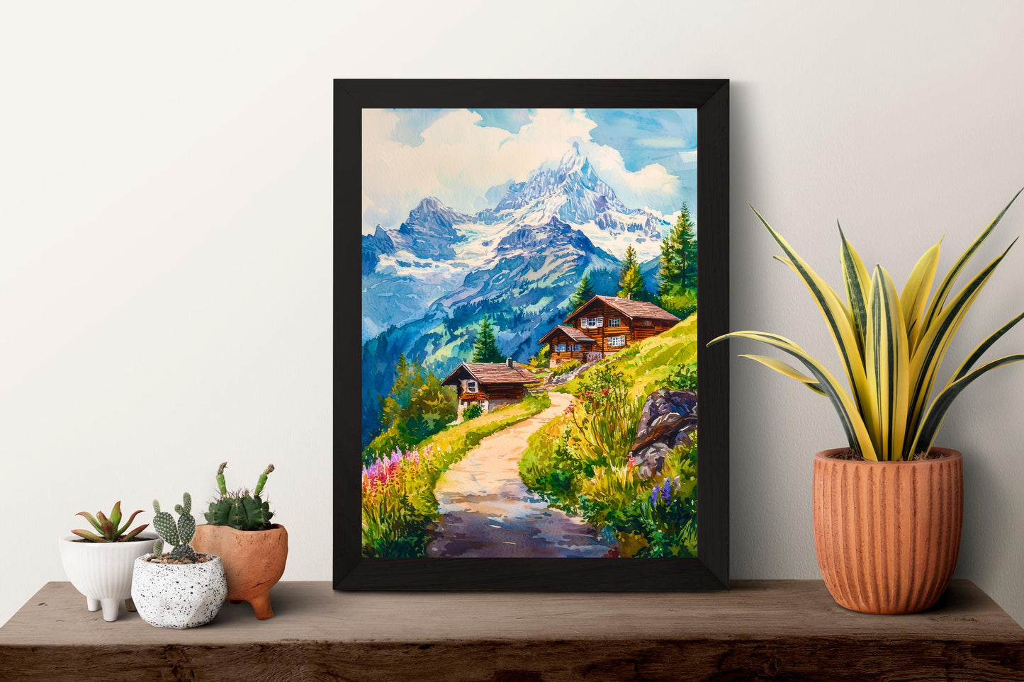 Wengen watercolor poster Wall Art Wengen Wall Hanging Home Décor Wengen Gift Art Lovers Switzerland Art Lover Gift Switzerland wall art