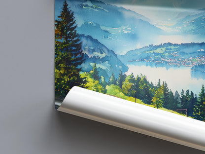 Rigi watercolor poster Wall Art Rigi Wall Hanging Home Décor Rigi Gift Art Lovers Switzerland Art Lover Gift Switzerland wall art