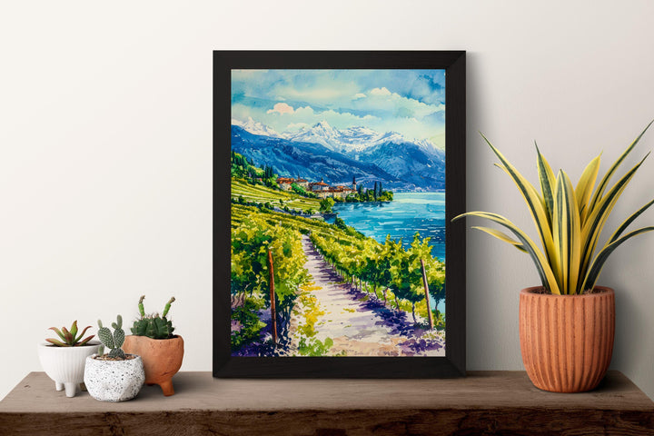 Montreux watercolor poster Wall Art Montreux Wall Hanging Home Décor Montreux Gift Art Lovers Switzerland Art Lover Gift Switzerland art