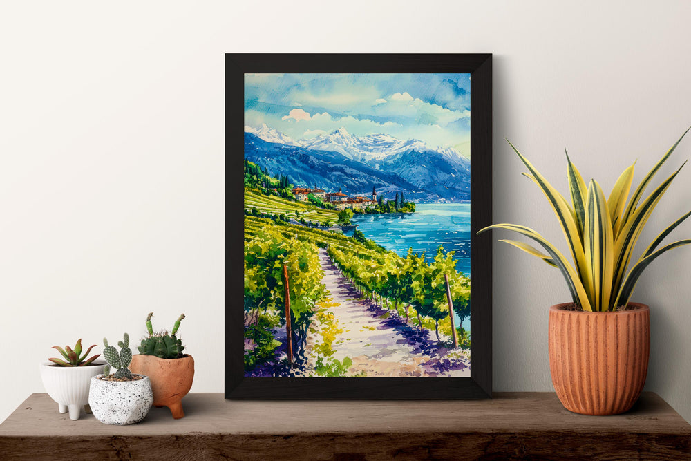 Montreux watercolor poster Wall Art Montreux Wall Hanging Home Décor Montreux Gift Art Lovers Switzerland Art Lover Gift Switzerland art