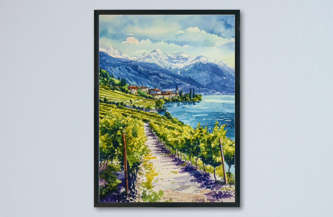 Montreux watercolor poster Wall Art Montreux Wall Hanging Home Décor Montreux Gift Art Lovers Switzerland Art Lover Gift Switzerland art