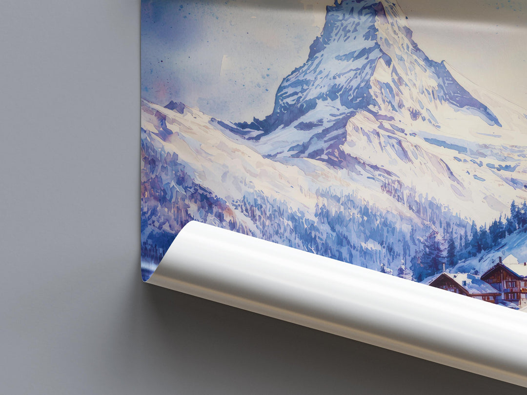Matterhorn watercolor poster Wall Art Matterhorn Wall Hanging Home Décor Matterhorn Gift Art Lovers Switzerland Art Lover Gift Switzerland