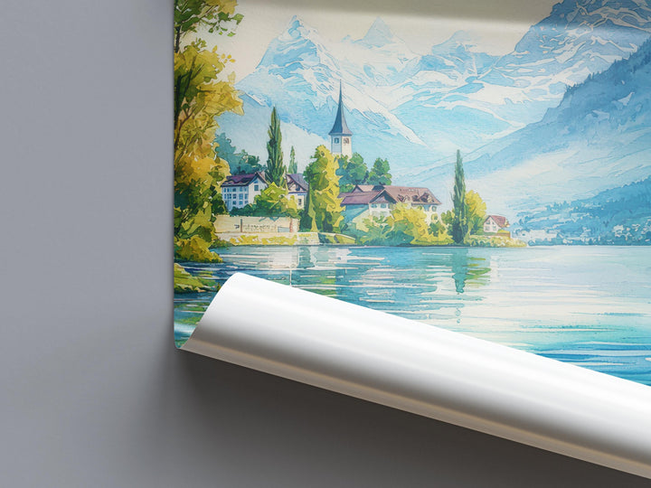 Lake Lucerne watercolor poster Wall Art Lake Lucerne Wall Hanging Home Décor Lake Lucerne Gift Art Lovers Switzerland wall art