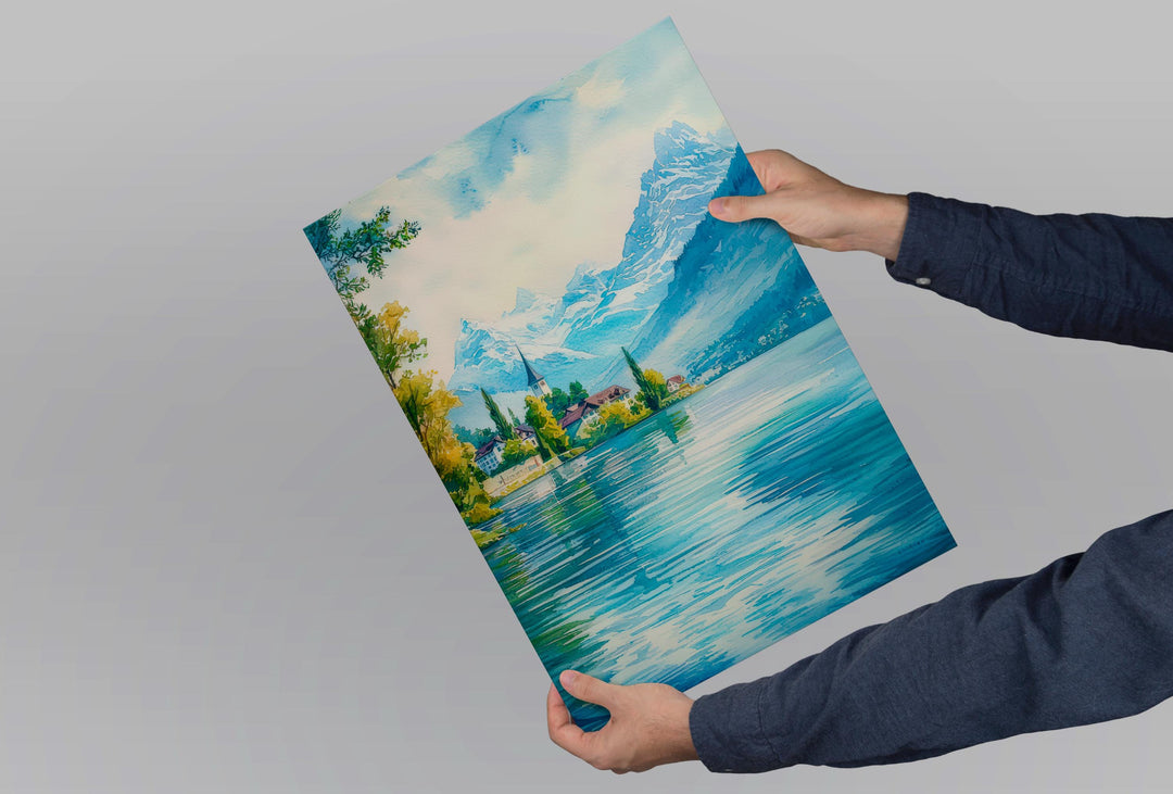 Lake Lucerne watercolor poster Wall Art Lake Lucerne Wall Hanging Home Décor Lake Lucerne Gift Art Lovers Switzerland wall art