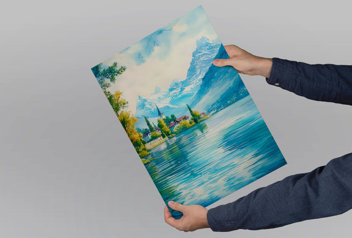 Lake Lucerne watercolor poster Wall Art Lake Lucerne Wall Hanging Home Décor Lake Lucerne Gift Art Lovers Switzerland wall art
