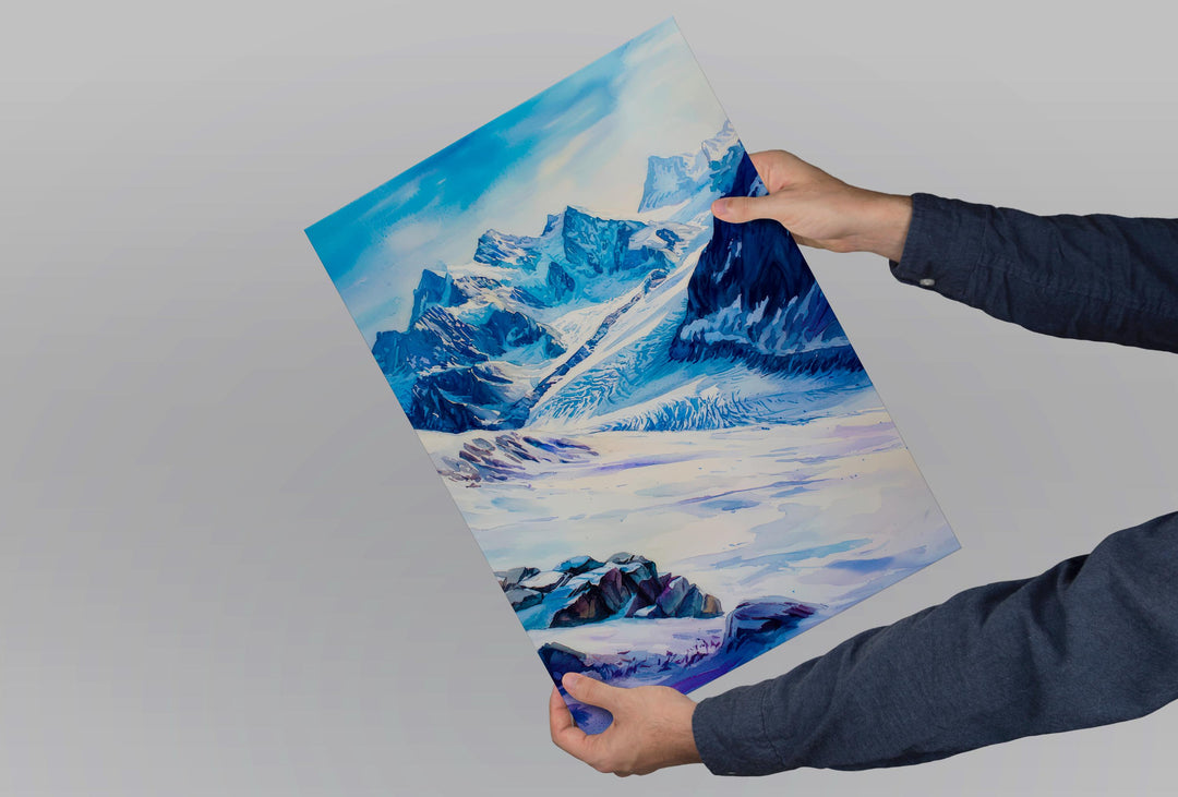 Jungfraujoch watercolor poster Wall Art Jungfraujoch Wall Hanging Home Décor Jungfraujoch Gift Art Lovers Switzerland Art Lover Gift