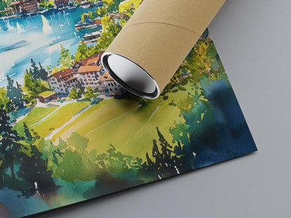 Interlaken watercolor poster Wall Art Interlaken Wall Hanging Home Décor Interlaken Gift Art Lovers Switzerland Art Lover Gift Switzerland