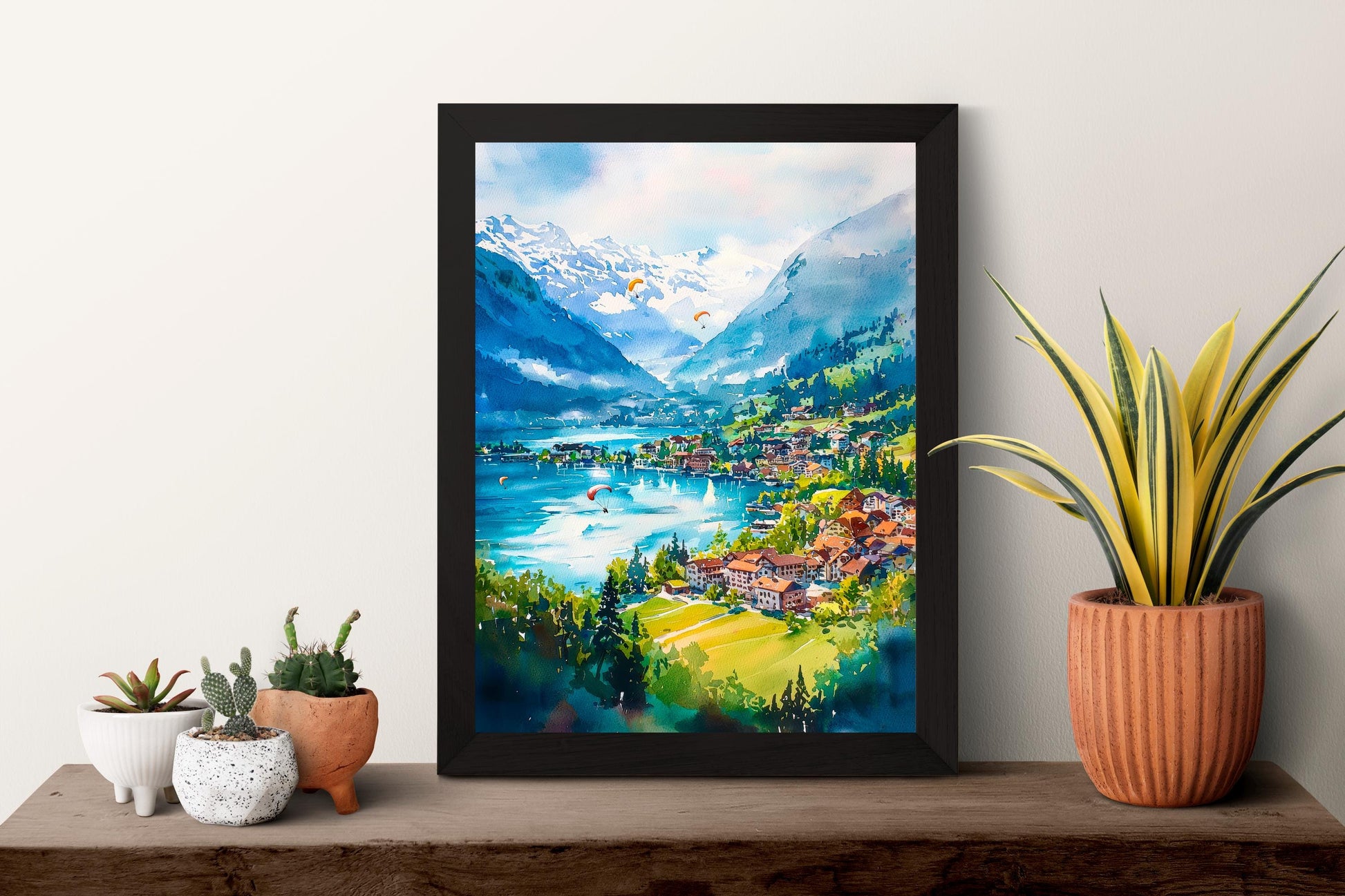 Interlaken watercolor poster Wall Art Interlaken Wall Hanging Home Décor Interlaken Gift Art Lovers Switzerland Art Lover Gift Switzerland