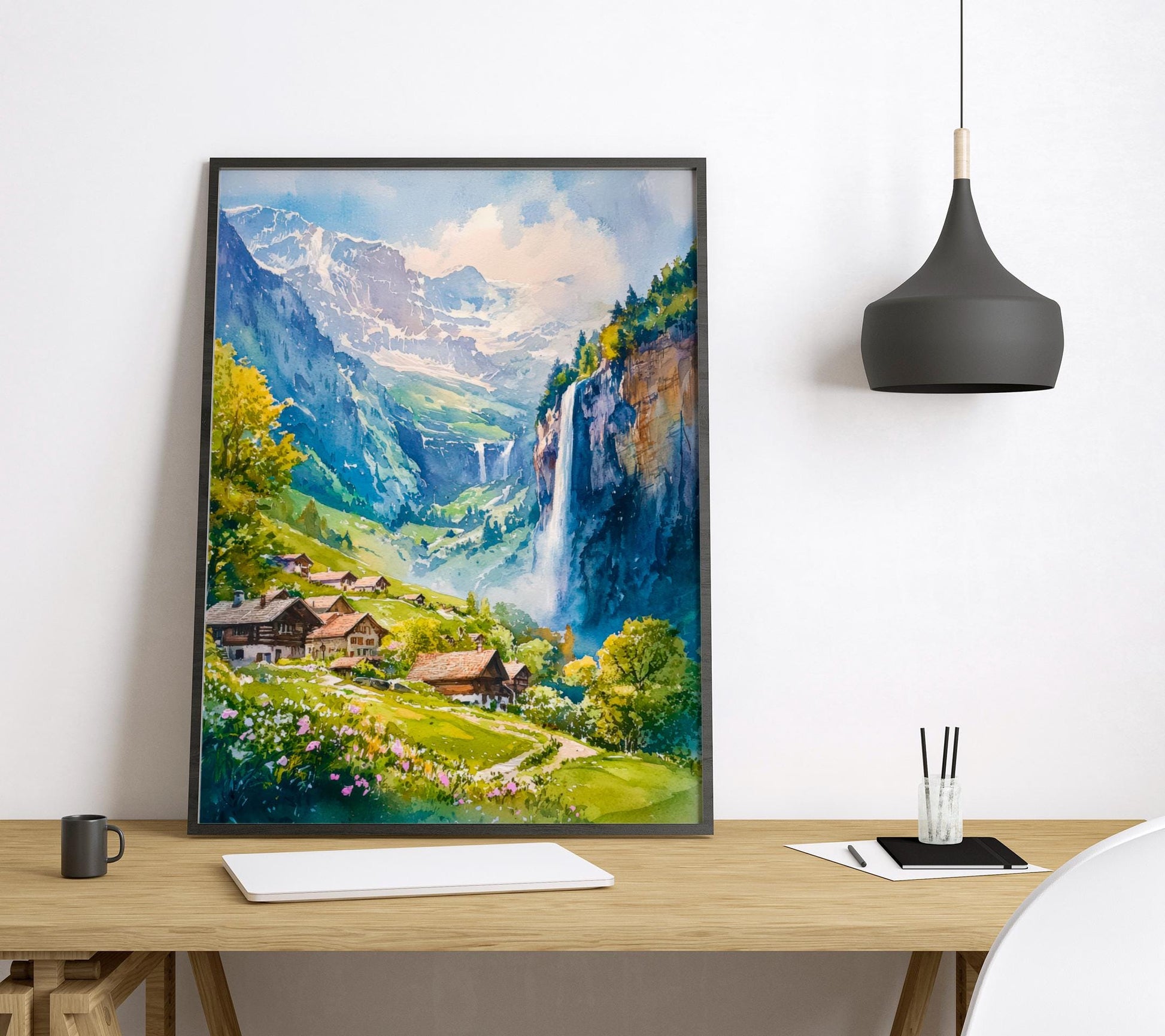 Grindelwald watercolor poster Wall Art Grindelwald Wall Hanging Home Décor Grindelwald Gift Art Lovers Switzerland Art Lover Gift