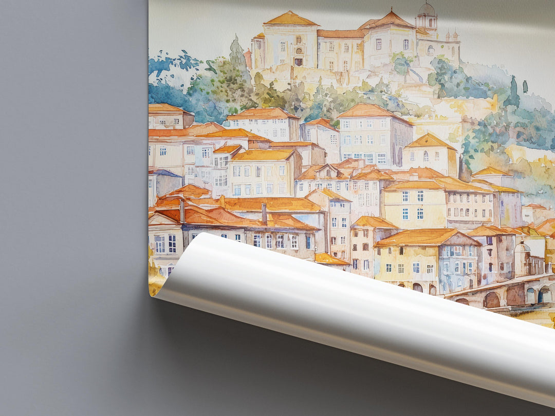 Coimbra watercolor poster Wall Art Coimbra Wall Hanging Home Décor Coimbra Gift Art Lovers Portugal Art Lover Gift Portugal wall art