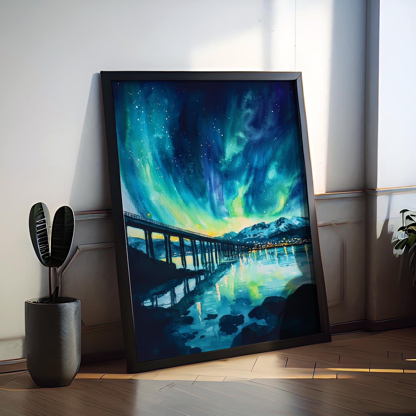 Tromso watercolor poster Wall Art Tromso Wall Hanging Home Décor Tromso Gift Art Lovers Norway Art Lover Gift Norway wall art
