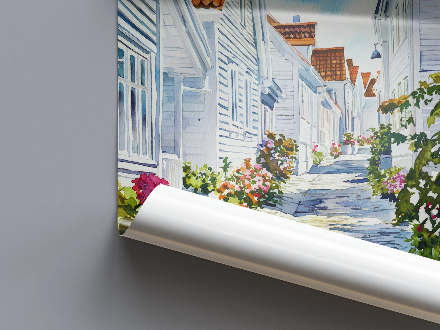 Stavanger watercolor poster Wall Art Stavanger Wall Hanging Home Décor Stavanger Gift Art Lovers Norway Art Lover Gift Norway wall art