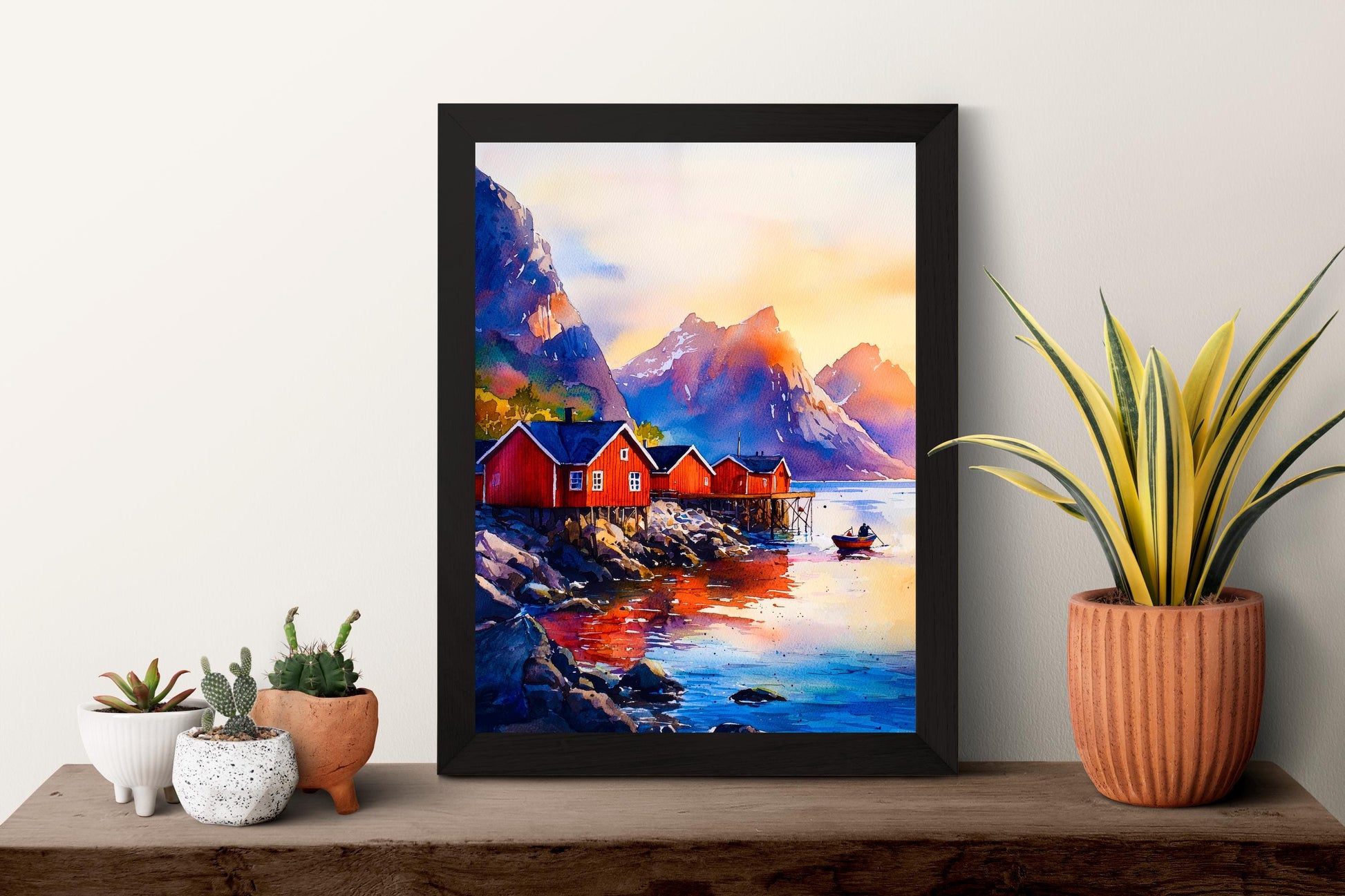 Lofoten Islands watercolor poster Wall Art Lofoten Islands Wall Hanging Home Décor Lofoten Islands Gift Art Lovers Norway Art Lover Gift