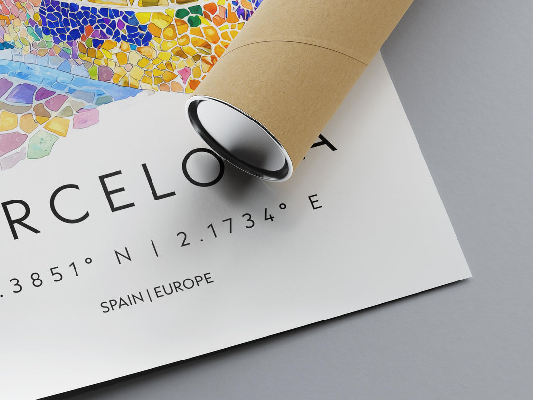 Barcelona Watercolor Poster Wall Art Barcelona Wall Hanging Home Décor Barcelona Gift Art Lovers Spain Wall Art