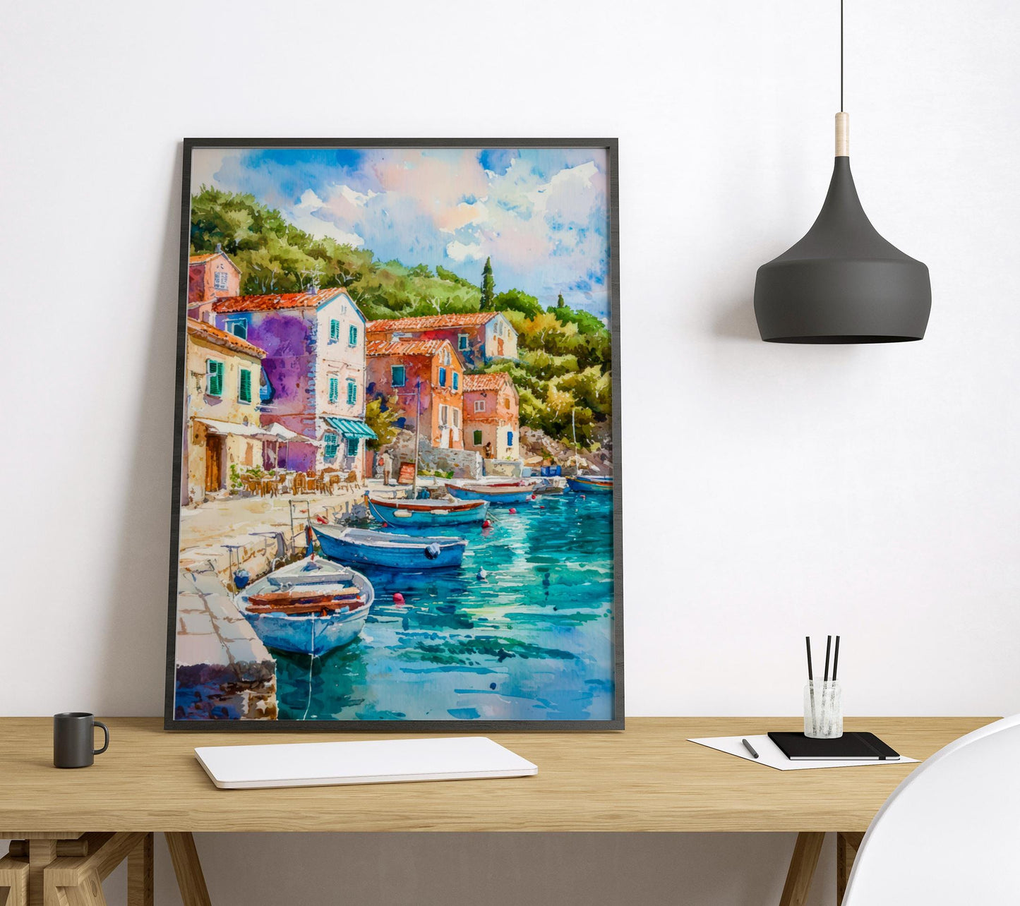 Vis Watercolor Poster Wall Art Vis Wall Hanging Home Décor Vis Gift Art Lovers Croatia Wall Art