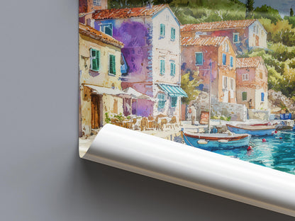 Vis Watercolor Poster Wall Art Vis Wall Hanging Home Décor Vis Gift Art Lovers Croatia Wall Art
