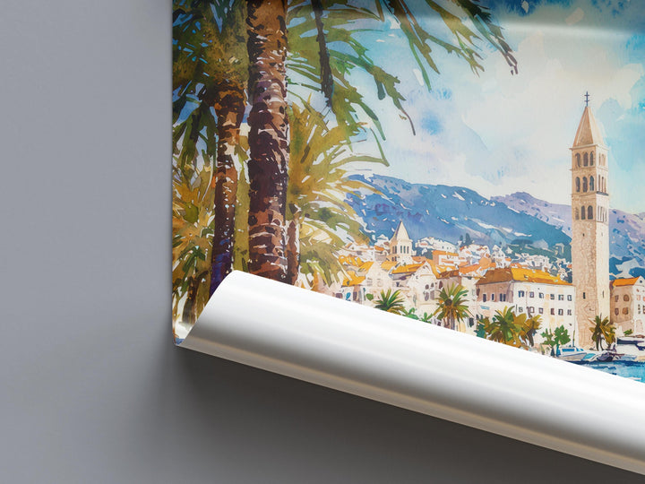 Split Watercolor Poster Wall Art Split Wall Hanging Home Décor Split Gift Art Lovers Croatia Wall Art