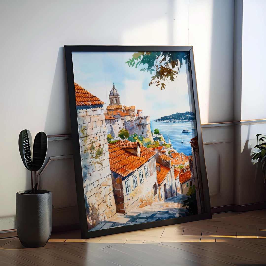 Sibenik Watercolor Poster Wall Art Sibenik Wall Hanging Home Décor Sibenik Gift Art Lovers Croatia Wall Art