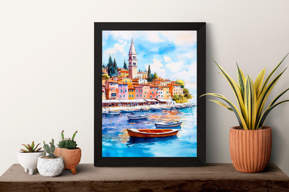 Rovinj Watercolor Poster Wall Art Rovinj Wall Hanging Home Décor Rovinj Gift Art Lovers Croatia Wall Art