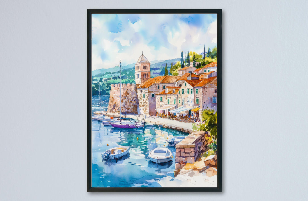 Hvar Watercolor Poster Wall Art Hvar Wall Hanging Home Décor Hvar Gift Art Lovers Croatia Wall Art
