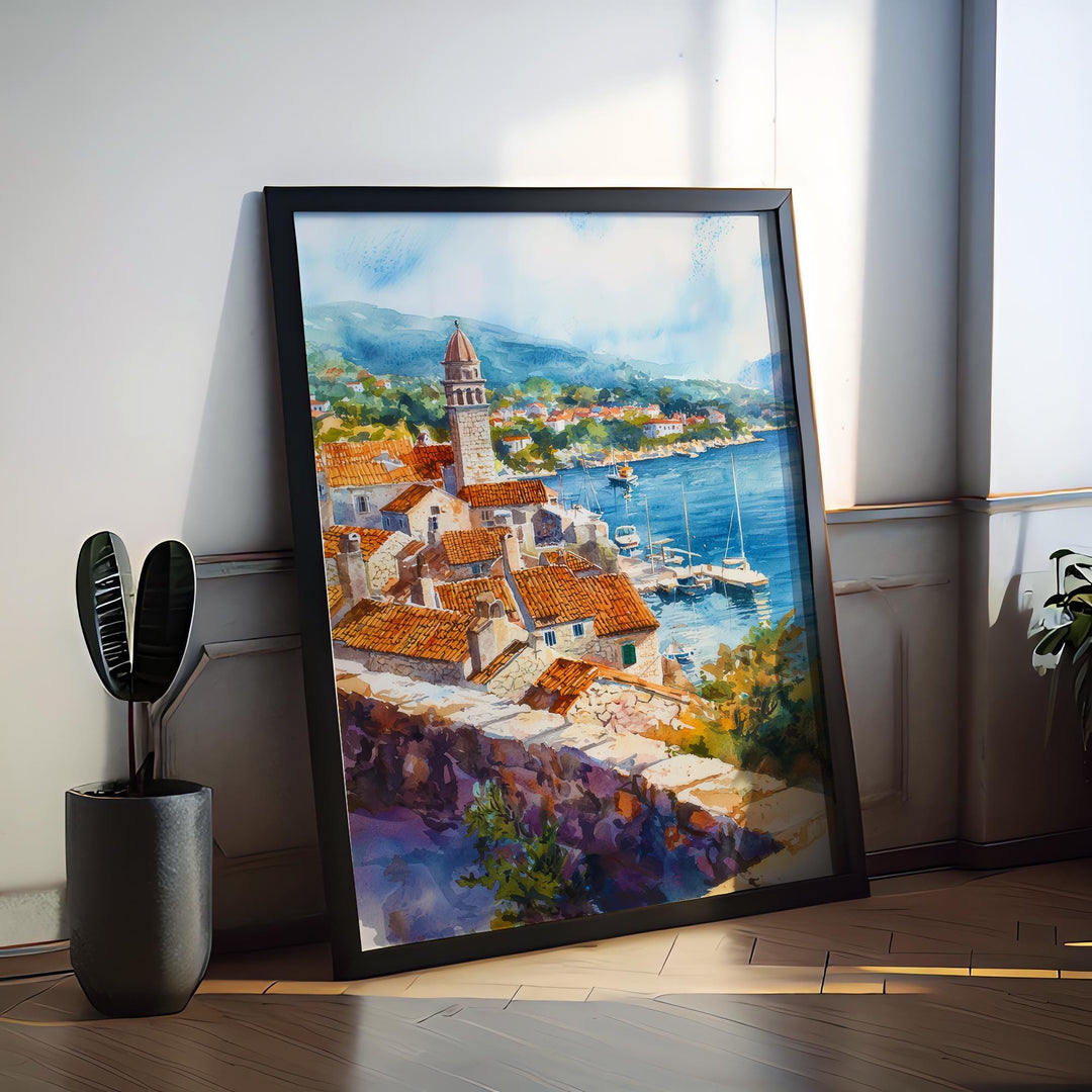 Korcula Watercolor Poster Wall Art Korcula Wall Hanging Home Décor Korcula Gift Art Lovers Croatia Wall Art Korcula Travel Poster Gift
