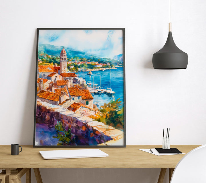 Korcula Watercolor Poster Wall Art Korcula Wall Hanging Home Décor Korcula Gift Art Lovers Croatia Wall Art Korcula Travel Poster Gift