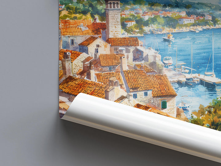 Korcula Watercolor Poster Wall Art Korcula Wall Hanging Home Décor Korcula Gift Art Lovers Croatia Wall Art Korcula Travel Poster Gift