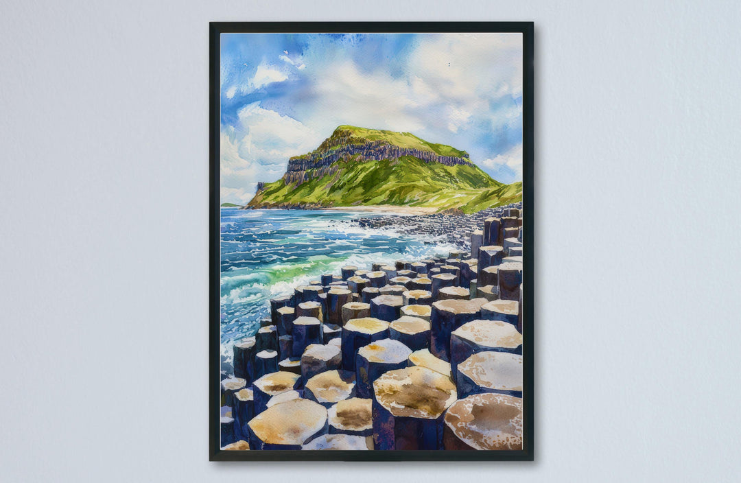 Giants Causeway Watercolor Poster Wall Art Giants Causeway Wall Hanging Home Décor Giants Causeway Gift Art Lovers United Kingdom Wall Art