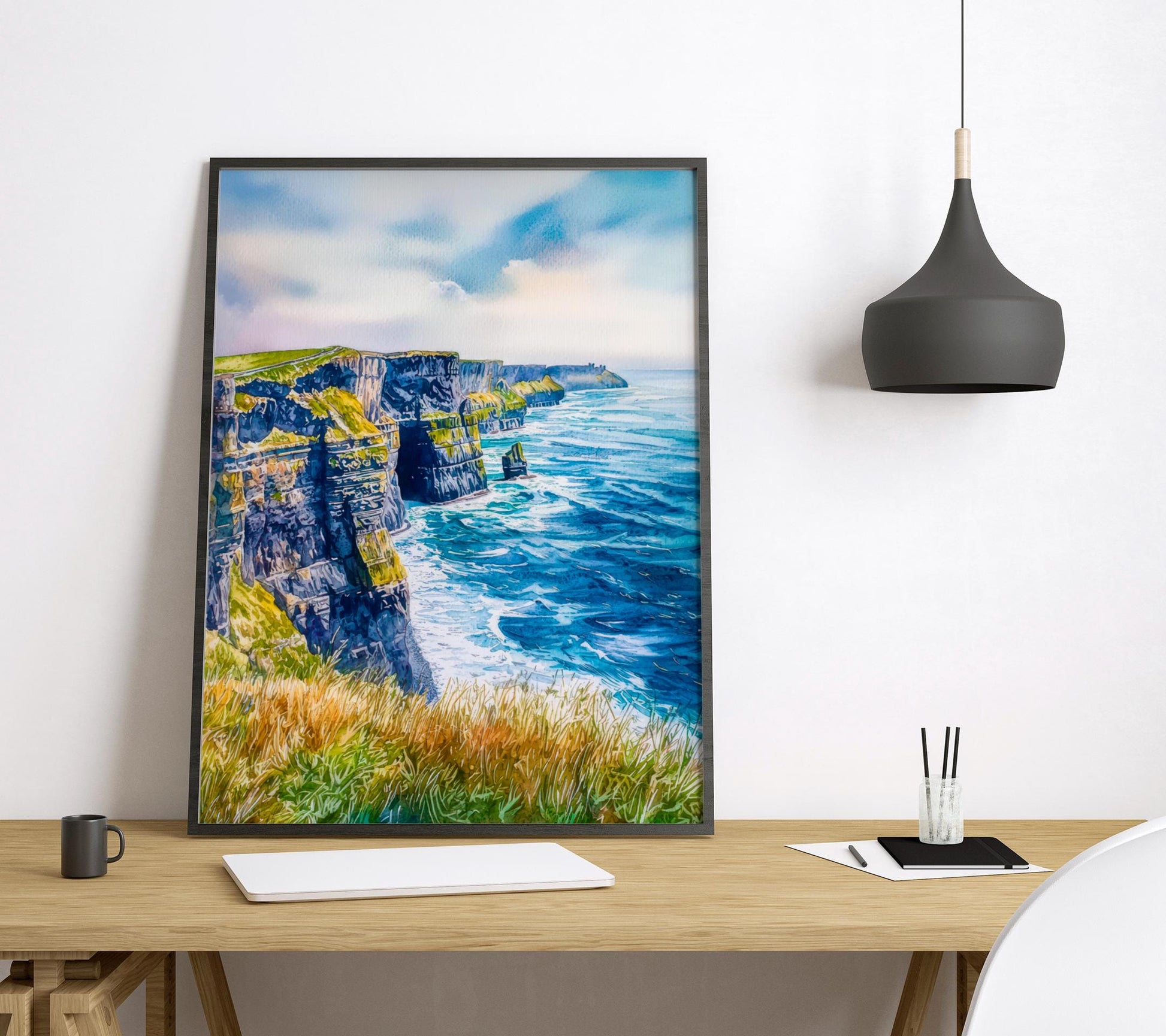 Cliffs of Moher Watercolor Poster Wall Art Cliffs of Moher Wall Hanging Home Décor Cliffs of Moher Gift Art Lovers Ireland Wall Art