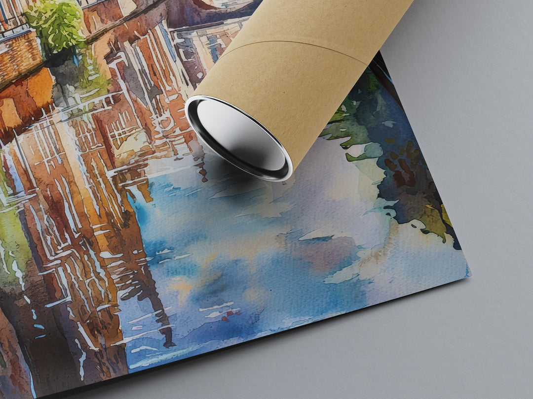 Leiden Watercolor Poster Wall Art Leiden Wall Hanging Home Décor Leiden Gift Art Lovers Netherlands Art Lover Gift