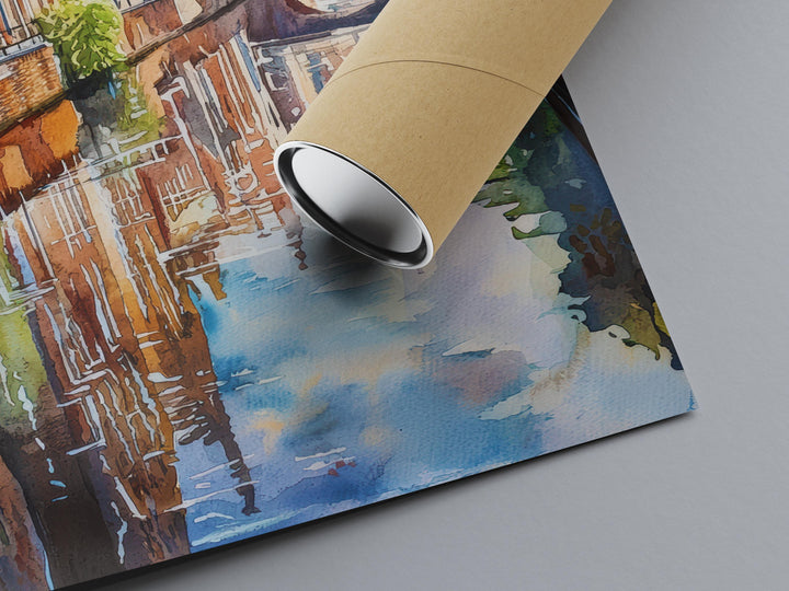 Leiden Watercolor Poster Wall Art Leiden Wall Hanging Home Décor Leiden Gift Art Lovers Netherlands Art Lover Gift