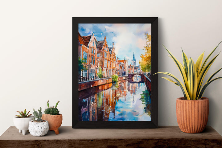 Leiden Watercolor Poster Wall Art Leiden Wall Hanging Home Décor Leiden Gift Art Lovers Netherlands Art Lover Gift