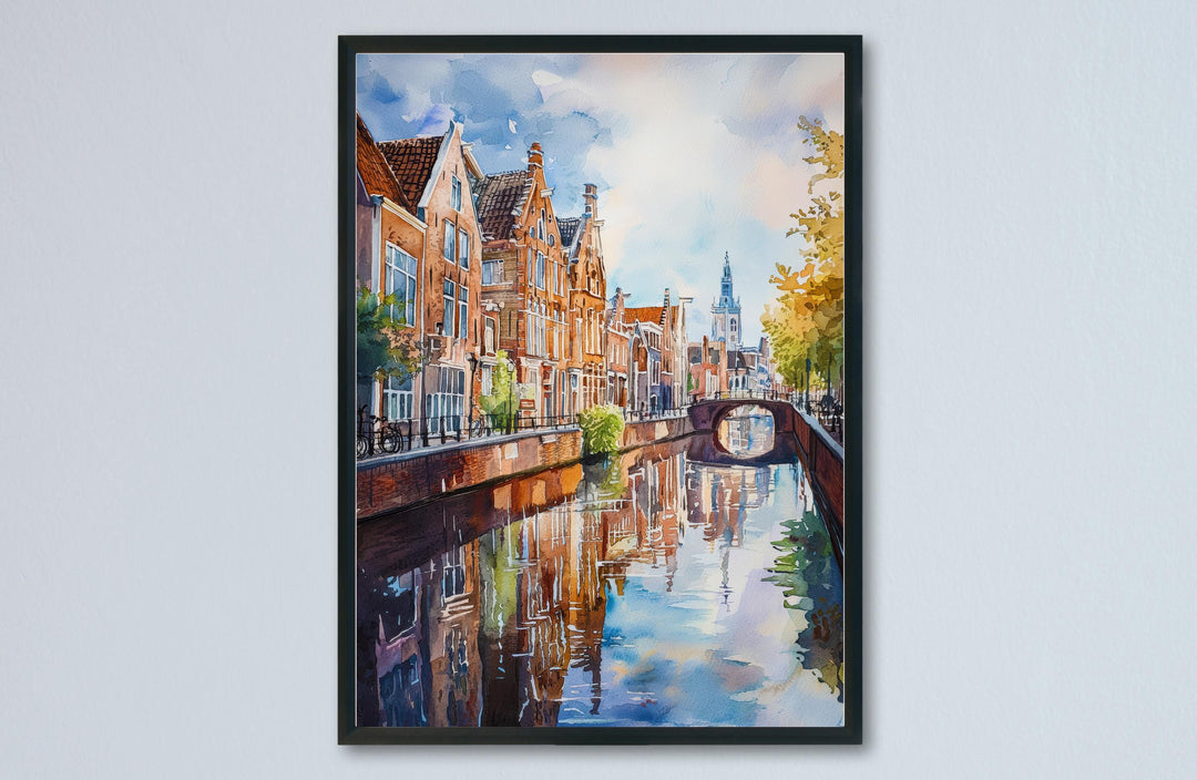 Leiden Watercolor Poster Wall Art Leiden Wall Hanging Home Décor Leiden Gift Art Lovers Netherlands Art Lover Gift
