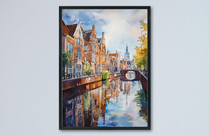 Leiden Watercolor Poster Wall Art Leiden Wall Hanging Home Décor Leiden Gift Art Lovers Netherlands Art Lover Gift