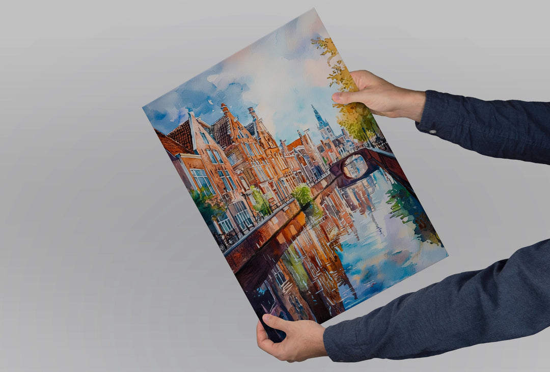 Leiden Watercolor Poster Wall Art Leiden Wall Hanging Home Décor Leiden Gift Art Lovers Netherlands Art Lover Gift