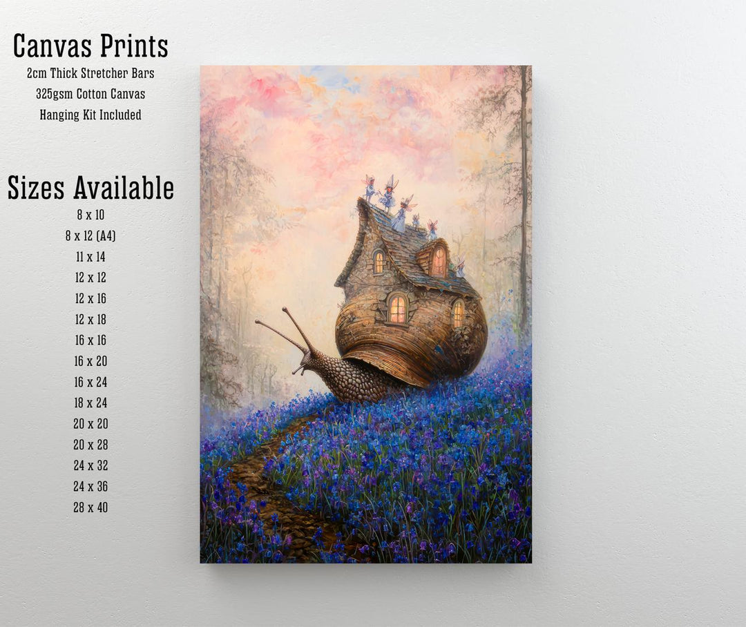 Snail Cottage Poster Whimsical Animal Artwork Cottagecore Wall Art Enchanted Nature Illustration Cozy Woodland Print Fairycore Decor