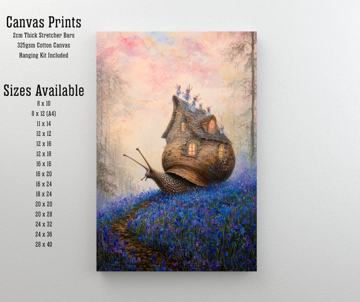 Snail Cottage Poster Whimsical Animal Artwork Cottagecore Wall Art Enchanted Nature Illustration Cozy Woodland Print Fairycore Decor