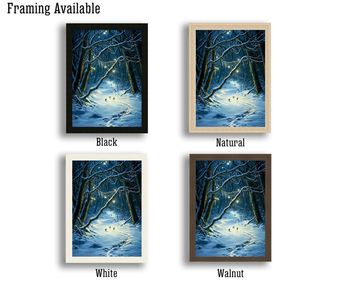 Winter Fairies Art Print | Enchanted Cottagecore Snow Scene