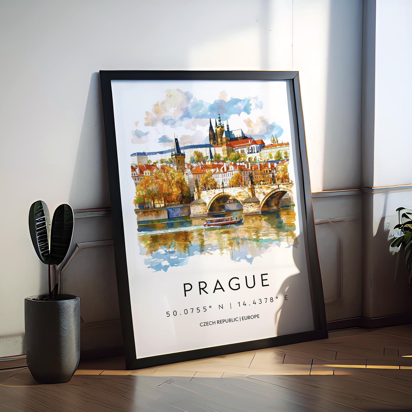 Prague Watercolor Poster Wall Art Prague Wall Hanging Home Décor Prague Gift Art Lovers Czech Republic Wall Art